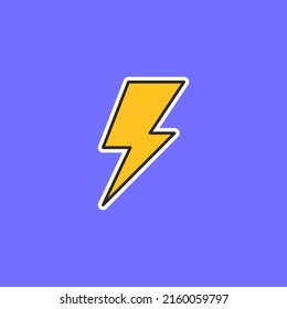 Cute weather sticker with a white stroke, on a colored background. Cartoon style.