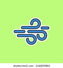 Cute weather sticker with a white stroke, on a colored background. Cartoon style.