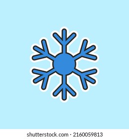 Cute weather sticker with a white stroke, on a colored background. Cartoon style.
