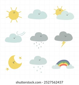 Das niedliche Wetter-Vektorsymbol.