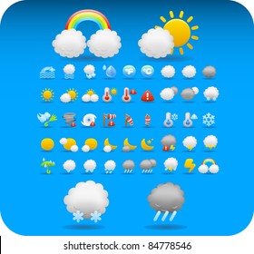 cute weather,season,nature icon set