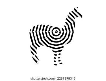 süßer Lama in einfachem Design