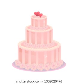 Cute wedding cake vector illustration