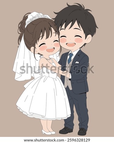 Cute Wedding Couple Bride and Groom