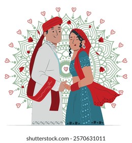 Cute Wedding Couple Character Illustration 