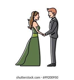 cute wedding couple holding hand lovely