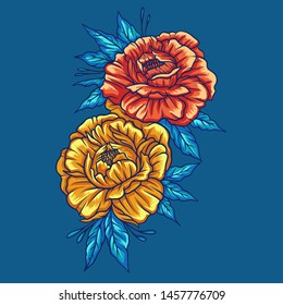 Cute Wedding Decor Flowers Vector 
