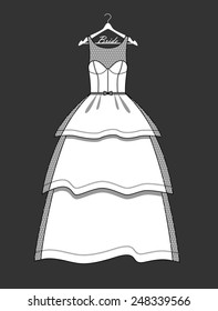 Cute wedding dress on hanger