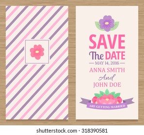 cute wedding invitation card , vector illustration