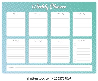 Plantilla de diseño imprimible de planificación semanal 