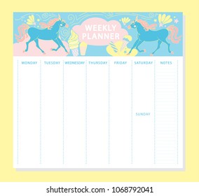 Cute weekly Planner Template.