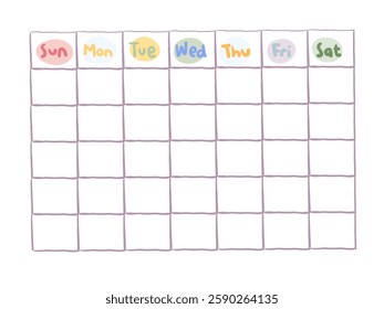 Cute Weekly planner Template. Blank Personal Organizer for memo notes to do and buy lists. Planner schedule with simpple style