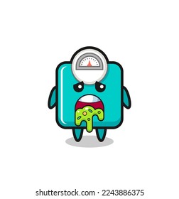 el personaje de la escala de peso lindo con puke , diseño de estilo lindo para camiseta, pegatina, elemento logo