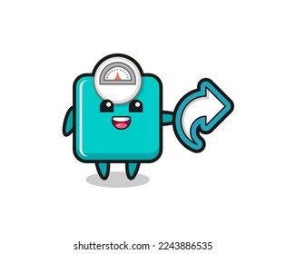 escala de peso lindo sujetar el símbolo de los medios sociales, diseño de estilo lindo para camisetas, pegatinas, elemento de logotipo