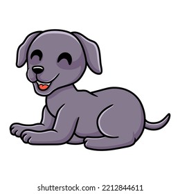 Cute weimaraner dog cartoon lying down
