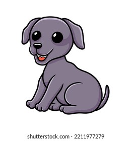 Cute weimaraner dog cartoon sitting