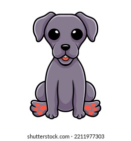 Cute weimaraner dog cartoon sitting