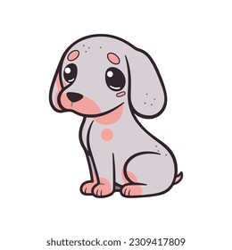 cute weimaraner vector sticker white background