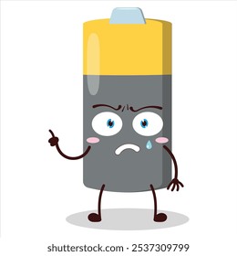cute weird expression of battery character