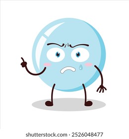 Cute weird expression of bubble cartoon character
