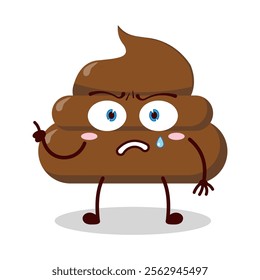 cute weird expression of chicken poop cartoon character
