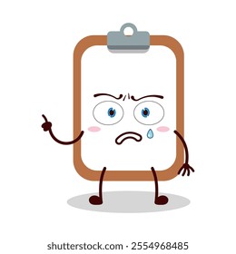 cute weird expression of clipboard cartoon character