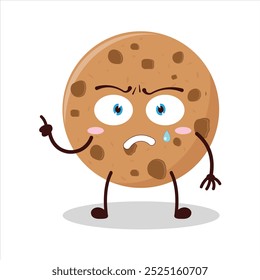 Expressão estranha bonita do personagem de desenho animado de cookies