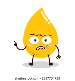 cute weird expression of gold drop cartoon character
