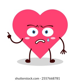 cute weird expression of heart cartoon character
