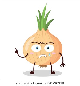 expressão estranha bonita de personagem de desenho animado cebola