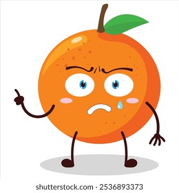 cute weird expression of orange character