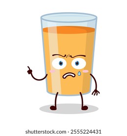 cute weird expression of orange juice cartoon character