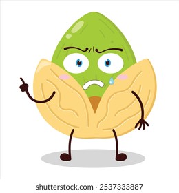 cute weird expression of pistachio character