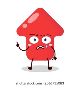cute weird expression of red arrow cartoon character
