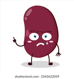 cute weird expression of red bean character