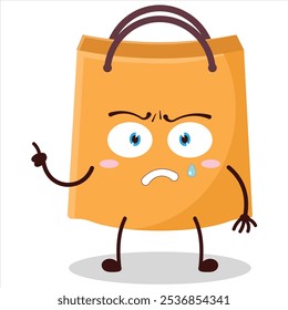 cute weird expression of shopping bag character