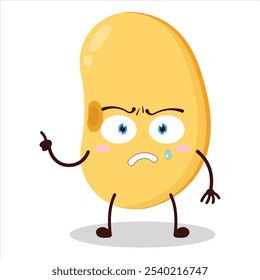 cute weird expression of soy bean character