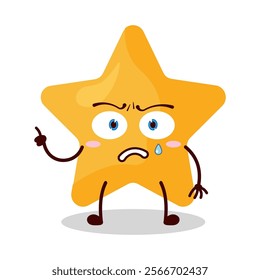 cute weird expression of star cartoon character
