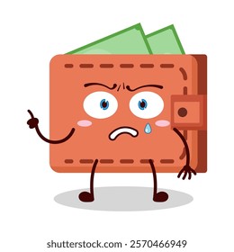 cute weird expression of wallet cartoon character
