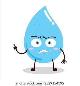 cute weird expression of water drop cartoon character