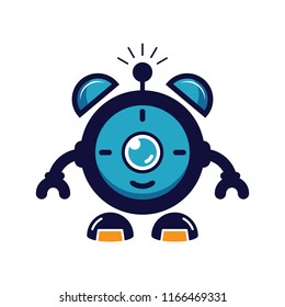 Cute Wekker Robot mascot logo illustration vector