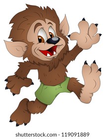 Cute Werewolf - Cartoon Character - Vector Illustration