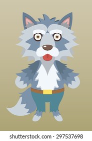 cute werewolf cartoon vector