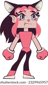 Cute werewolf girl. Original cartoon character. 