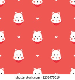 cute westie terrier dog seamless pattern.