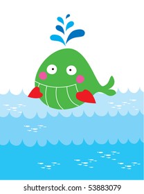 cute whale cartoon