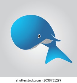 Cute Whale Cartoon High Quality Vector Illustration
