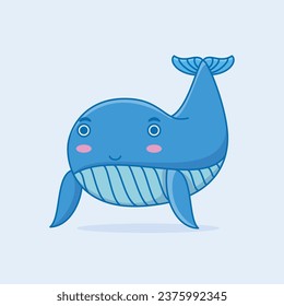 Cute Whale  cartoon illustration, Cute Sea Animal Cartoon