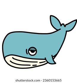 cute whale cartoon transparent background illustration