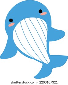 Ilustrador vectorial de dibujos animados de ballena. 